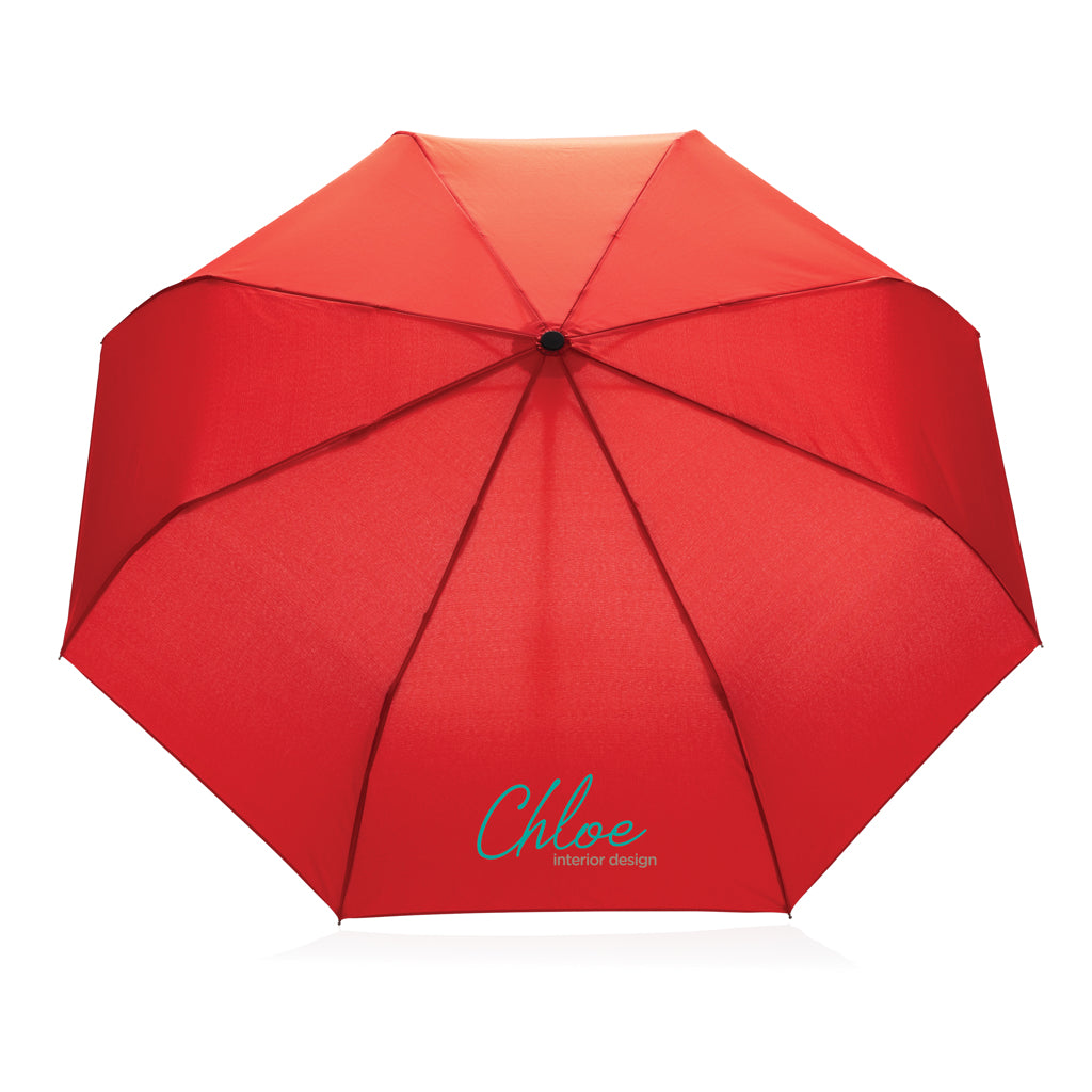 21" Impact AWARE™ RPET 190T bamboo auto open/close umbrella