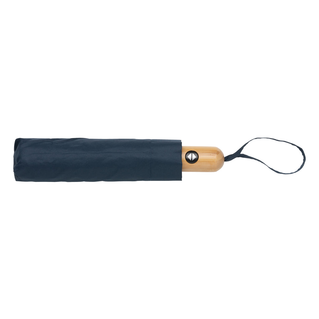 21" Impact AWARE™ RPET 190T bamboo auto open/close umbrella