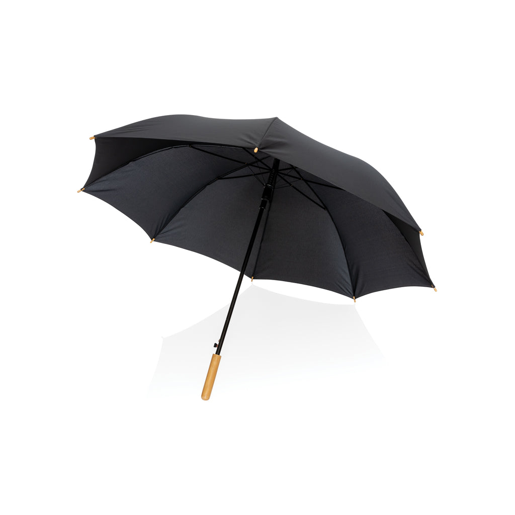 27' Impact AWARE™ RPET 190T auto open bamboo umbrella