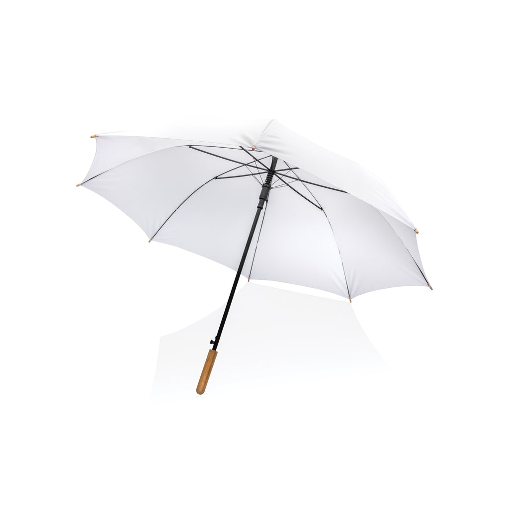 27' Impact AWARE™ RPET 190T auto open bamboo umbrella