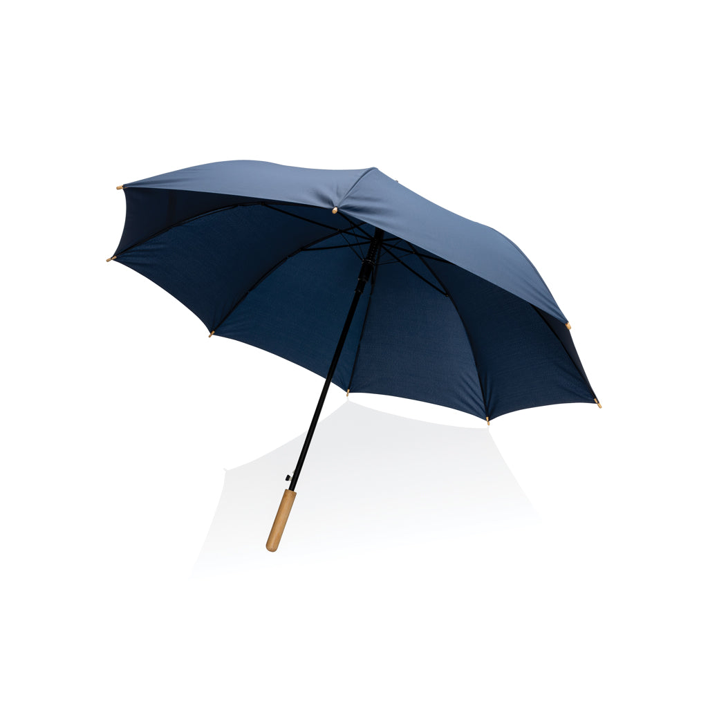 27' Impact AWARE™ RPET 190T auto open bamboo umbrella