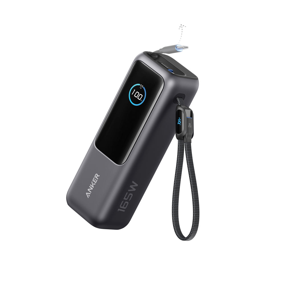 Anker Power Bank 25.000 mah 165W, Built-in retractable cable