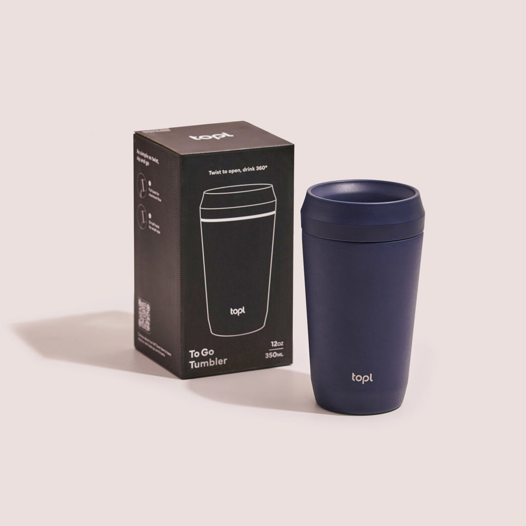 Topl Recycled Steel To Go Tumbler Patented 360 Lid 354ml
