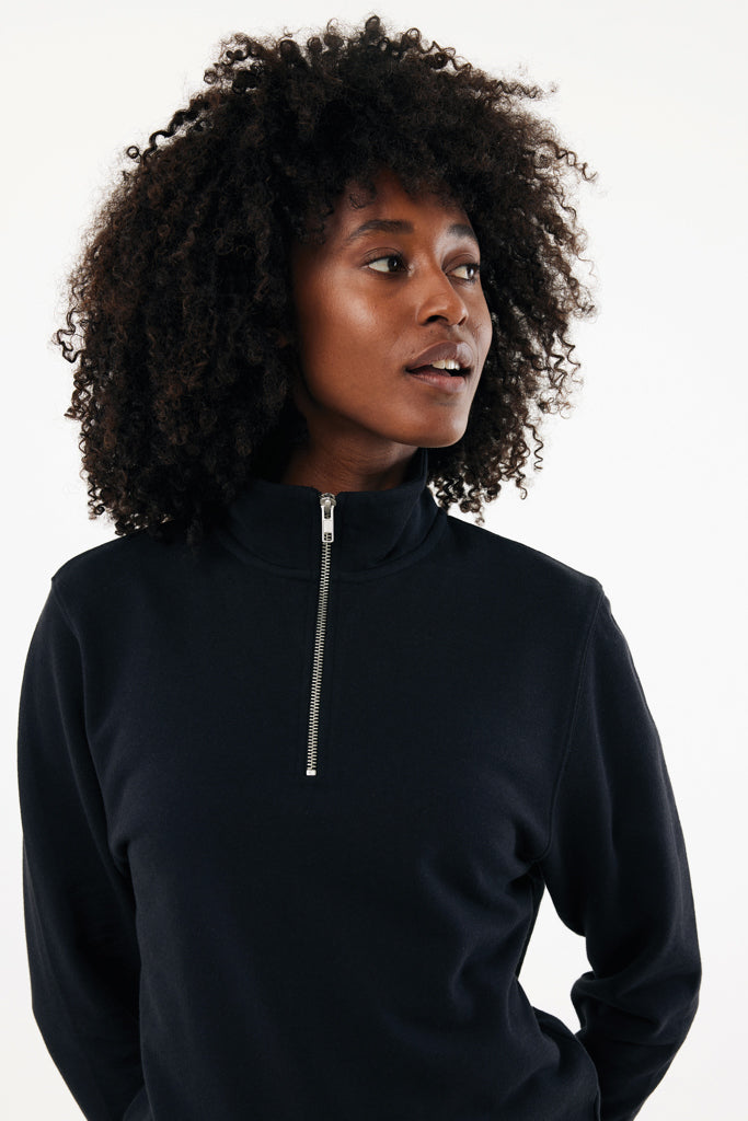 IQONIQ Elgon recycled cotton quarter zip sweater