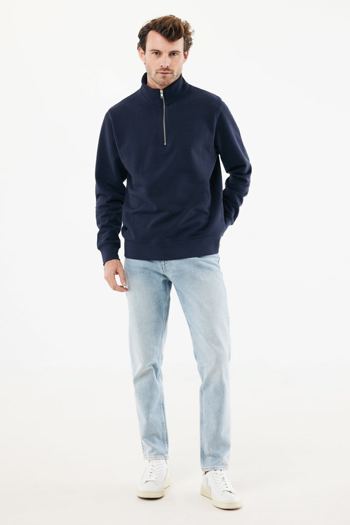 IQONIQ Elgon recycled cotton quarter zip sweater
