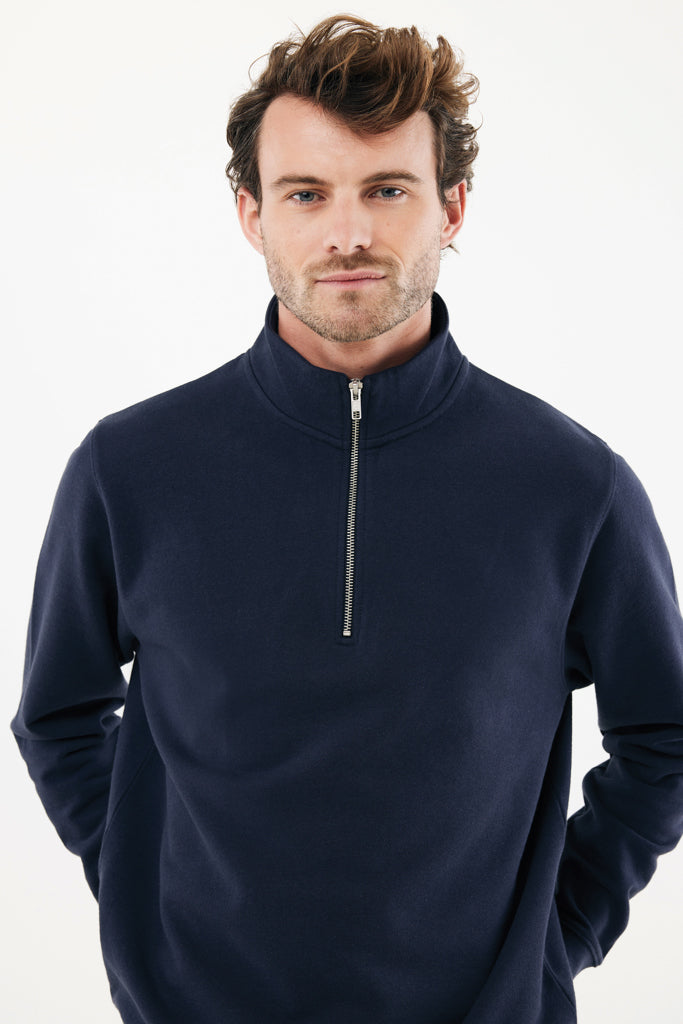 IQONIQ Elgon recycled cotton quarter zip sweater