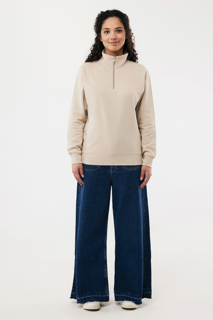 IQONIQ Elgon recycled cotton quarter zip sweater