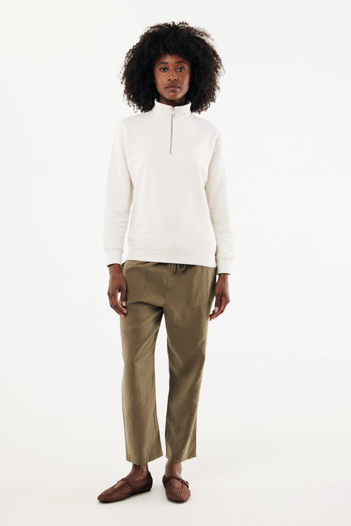 IQONIQ Elgon recycled cotton quarter zip sweater