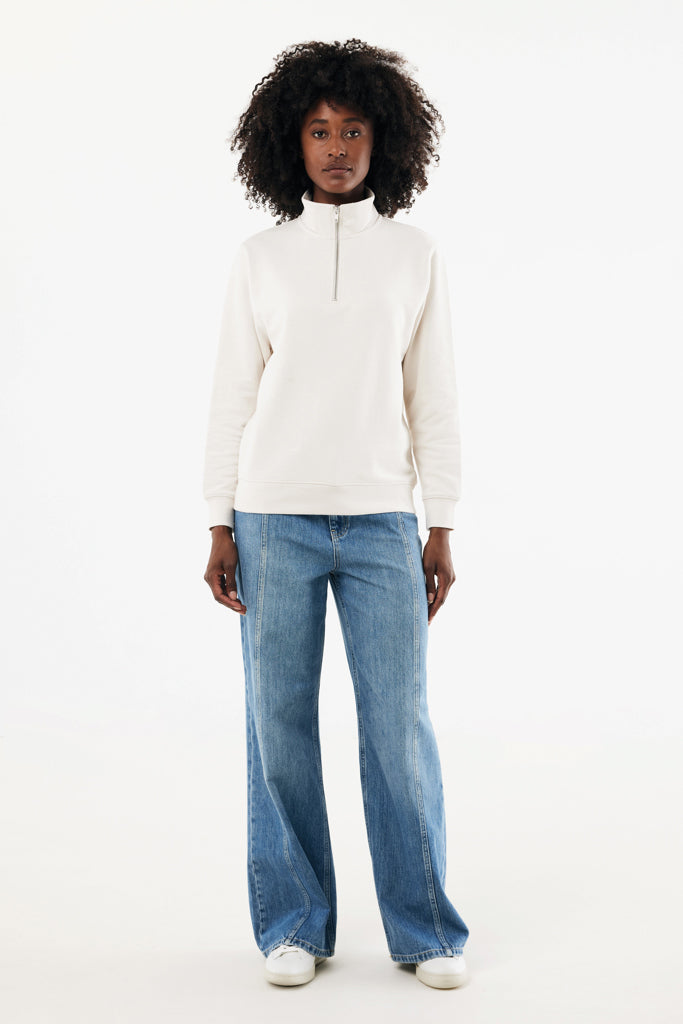 IQONIQ Elgon recycled cotton quarter zip sweater