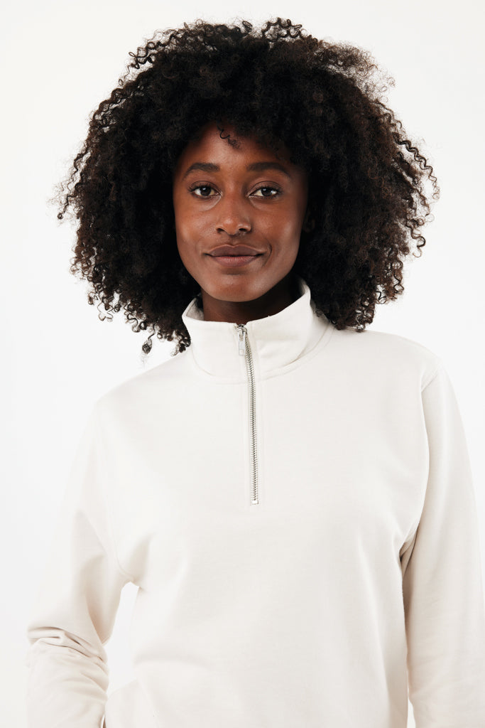 IQONIQ Elgon recycled cotton quarter zip sweater
