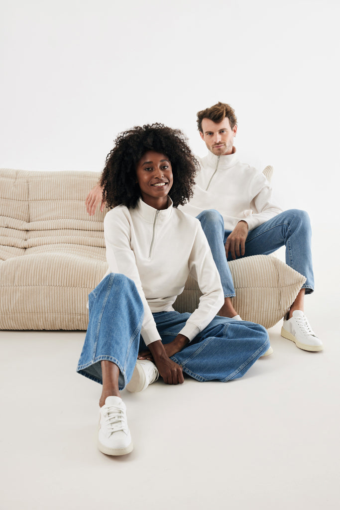 IQONIQ Elgon recycled cotton quarter zip sweater