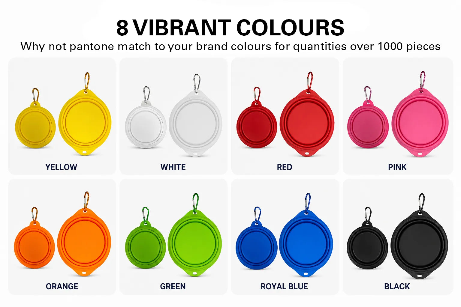 Collapsible dog bowl colour options