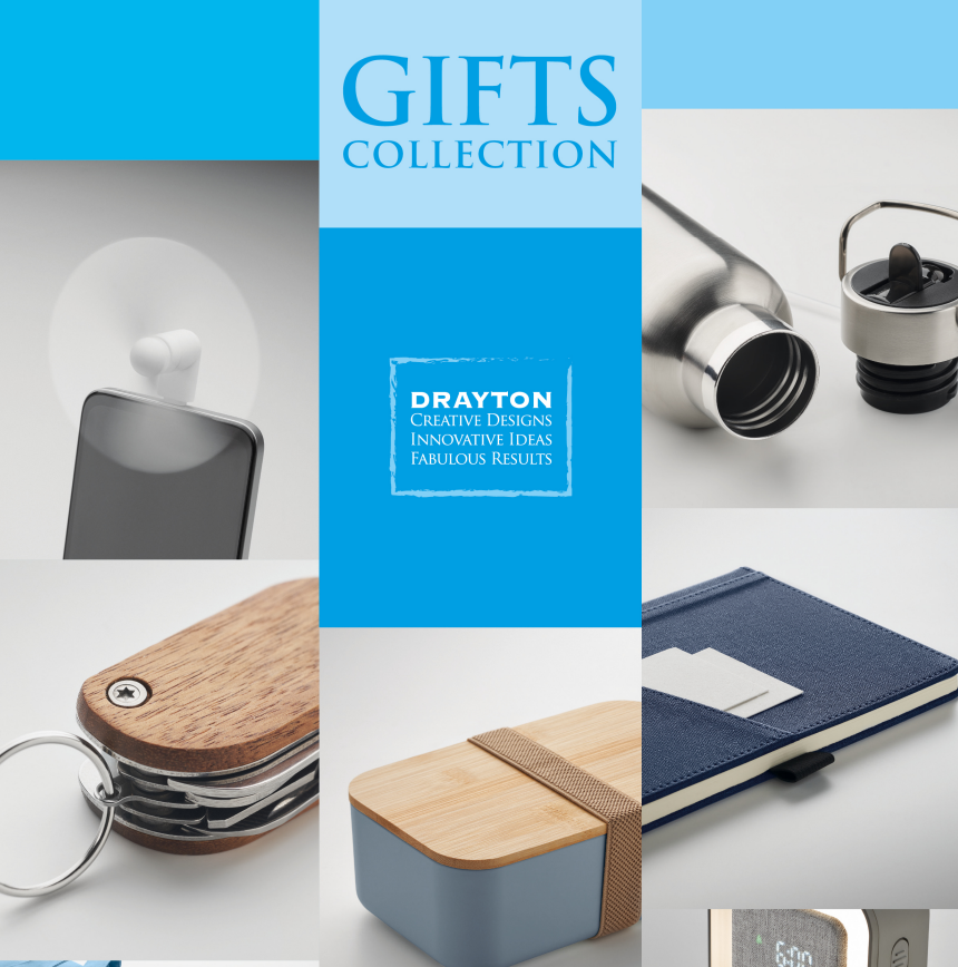 Gifts collection featuring various items with Drayton branding.
