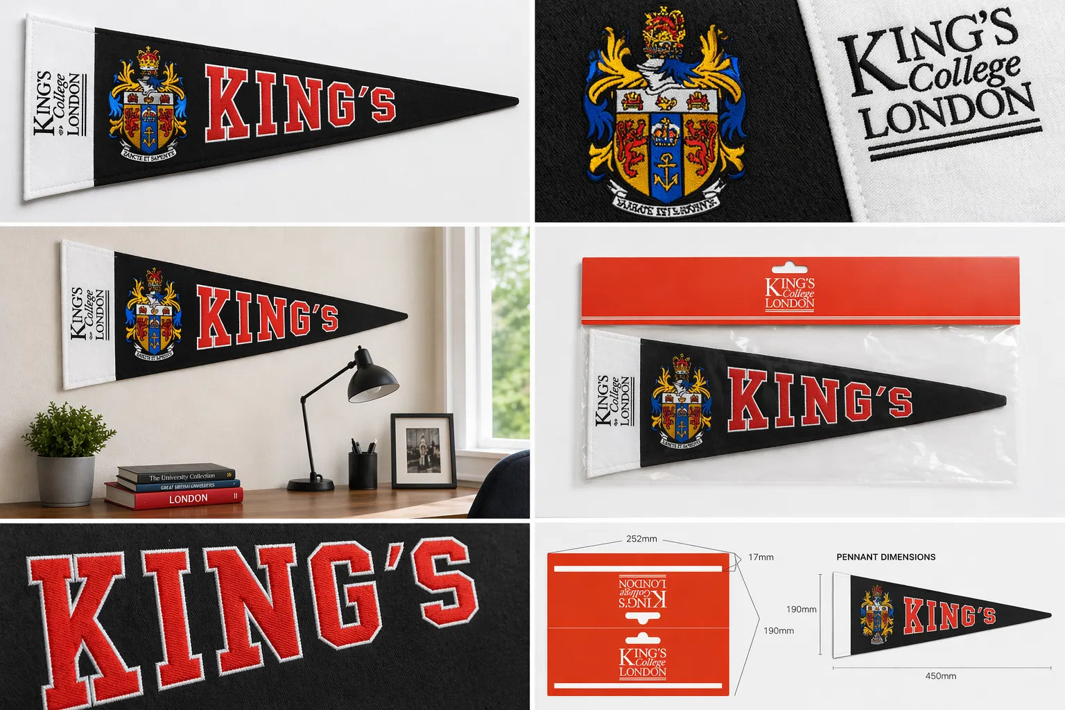 Branded felt pennants for universities