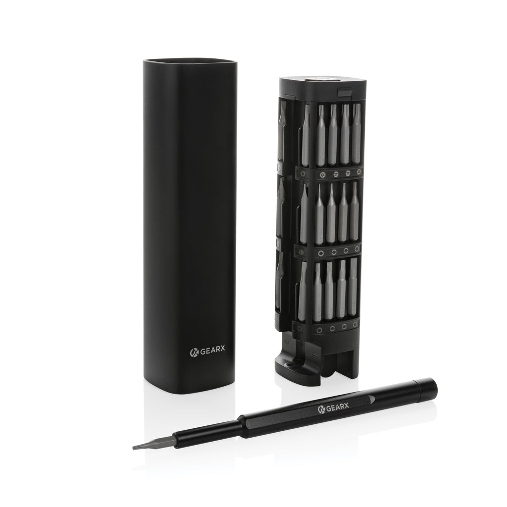 Gear X RCS recycled aluminum precision screwdriver set 46 pc - black, Recycled aluminium alloy