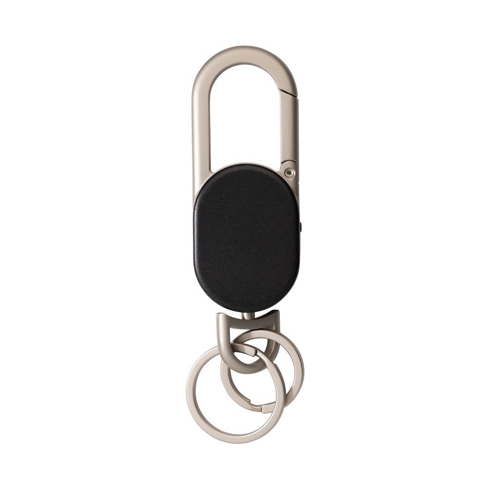 Keyfinder keychain with worldwide locating and USB C - black, Zinc alloy