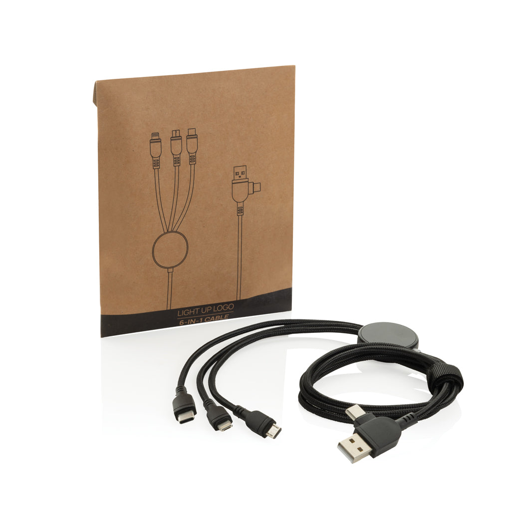 Light up logo 6-in-1 cable