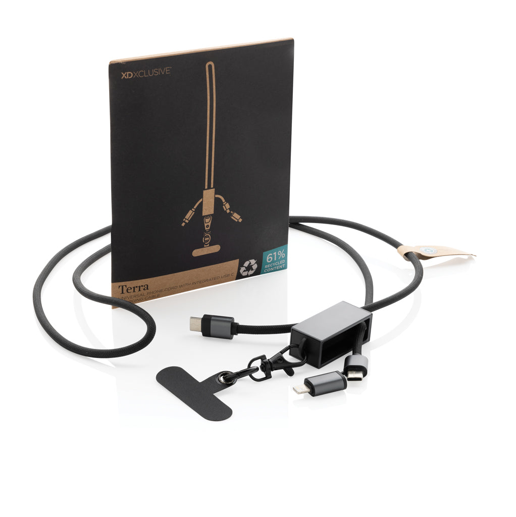 Terra RCS recycled PET phone cord with 60W dual charge cable