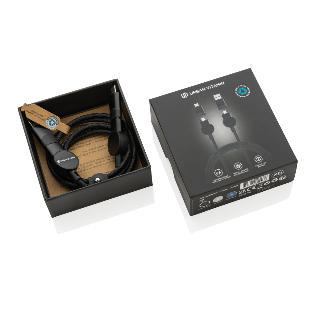 Oakland RCS recycled plastic 6-in-1 fast charging 45W cable