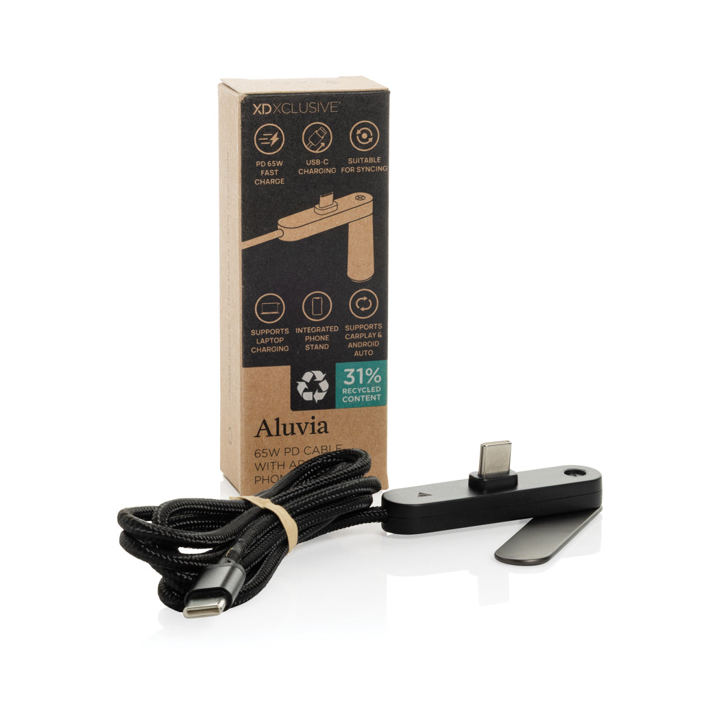 Aluvia RCS 65W PD Cable with adjustable phone stand