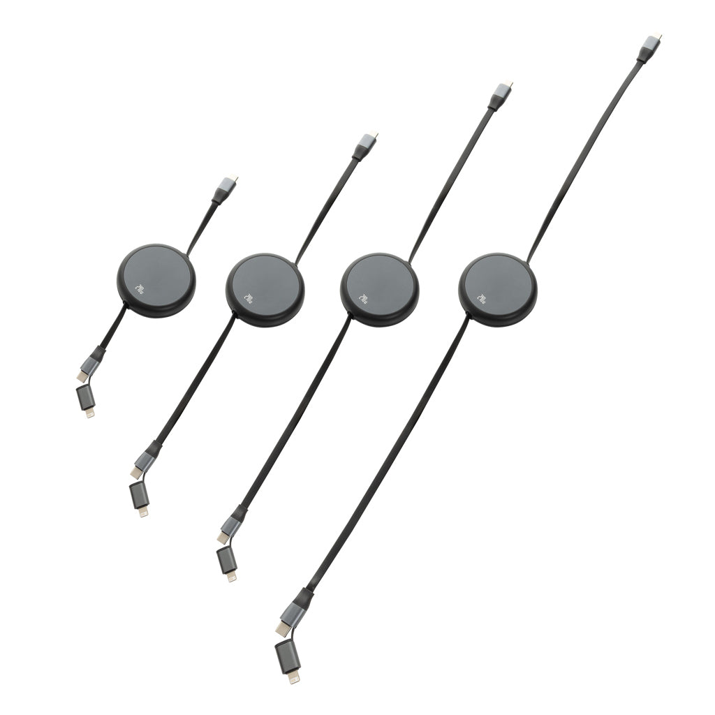 Terra RCS recycled aluminium retractable 240W 2-in-1 cable