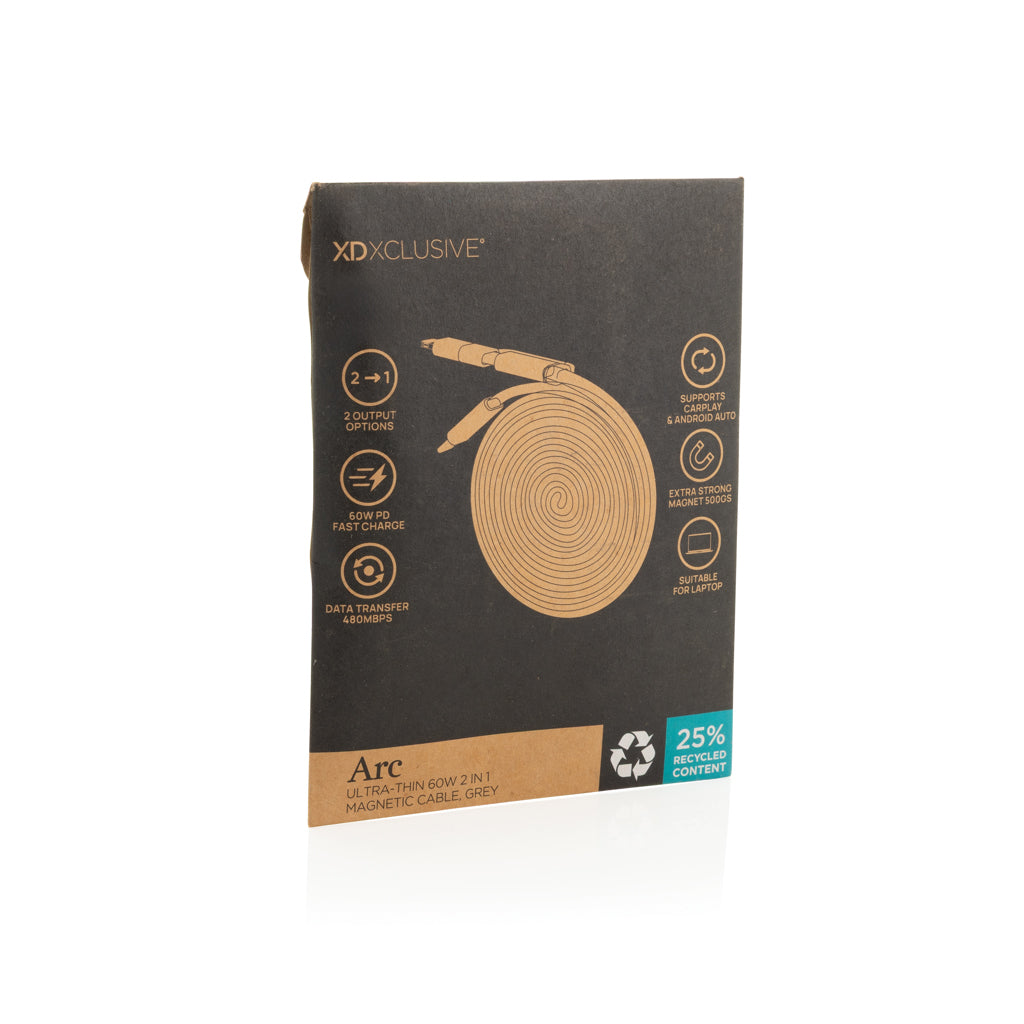 Arc RCS recycled Ultra-thin 60W 2 in 1 magnetic cable