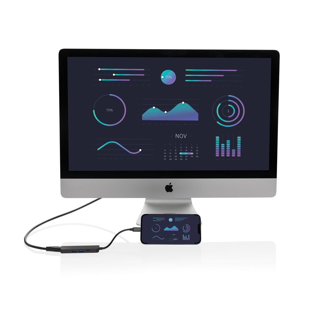 Terra RCS recycled aluminium hub with HDMI input