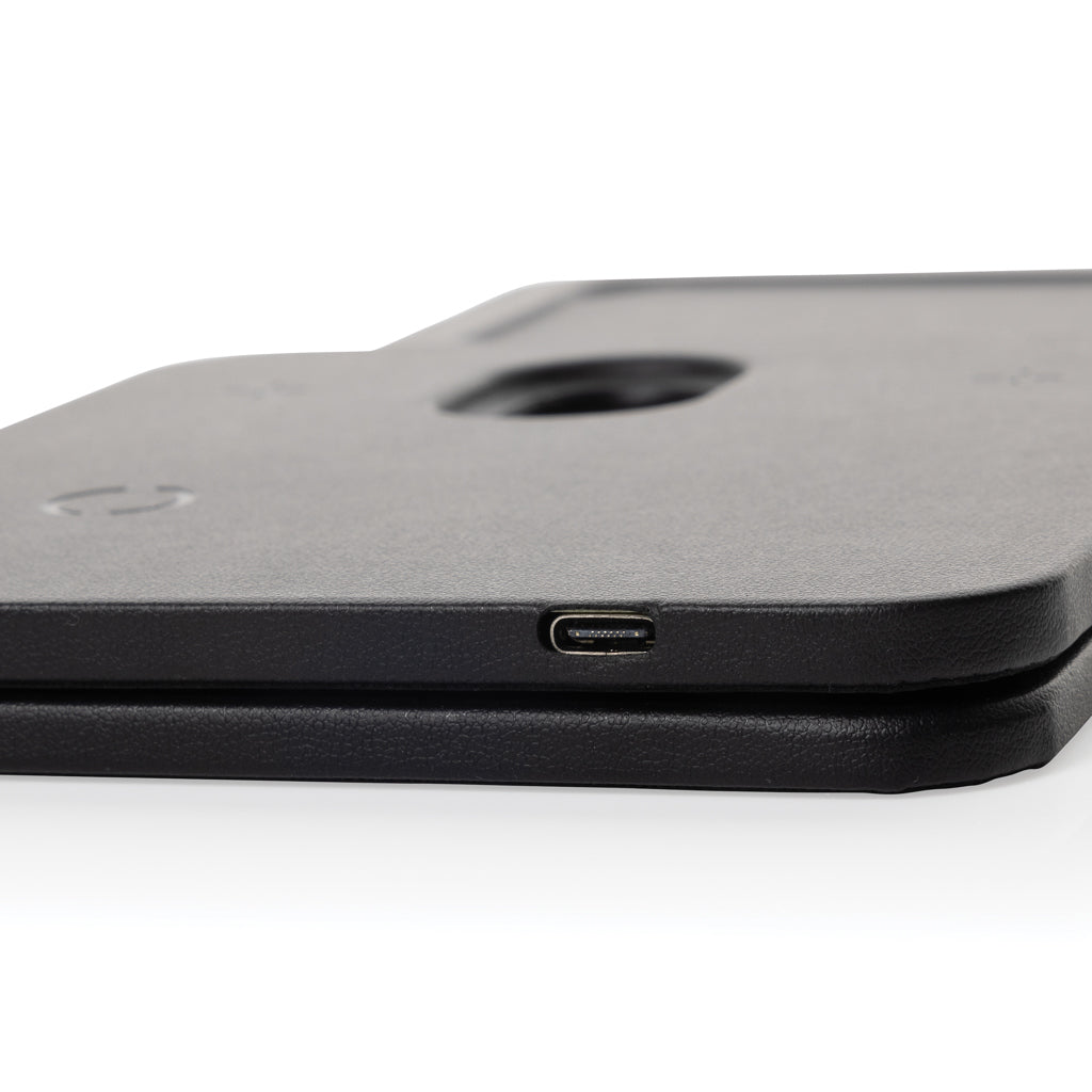 Swiss Peak 3 in 1 RCS recycled PU wireless charger desk tray