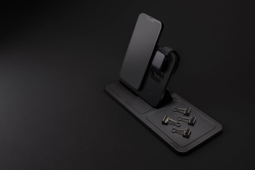 Swiss Peak 3 in 1 RCS recycled PU wireless charger desk tray