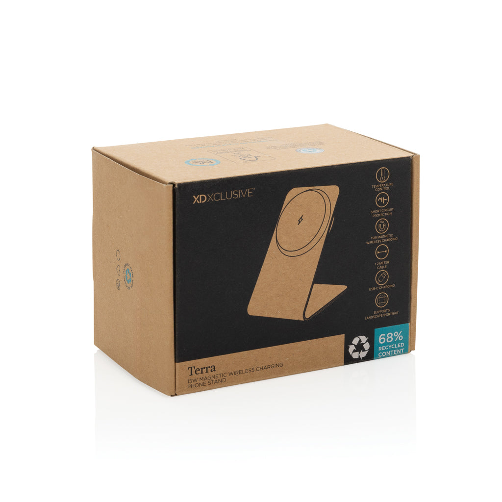 Terra aluminium 15W magnetic wireless charging phone stand