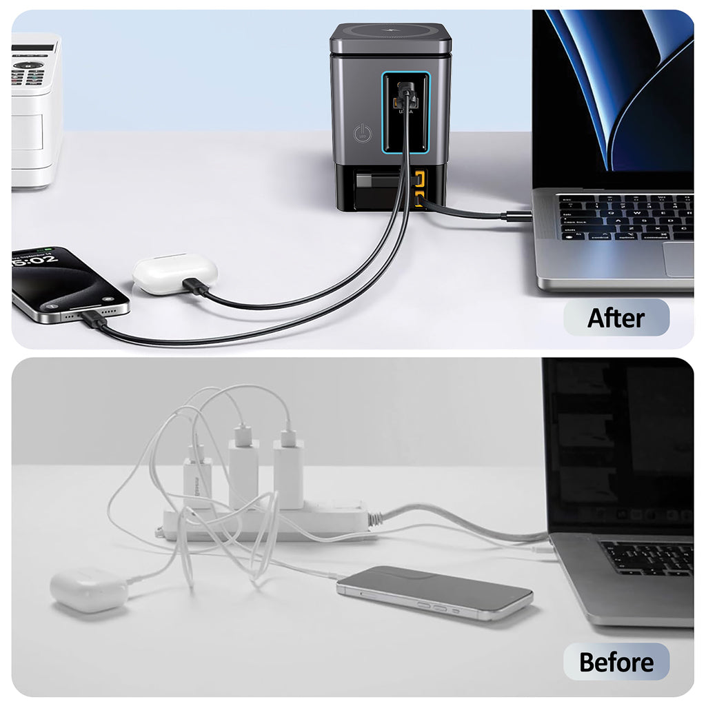 Urban Vitamin Sacramento 105W GAN charger+retractable cables