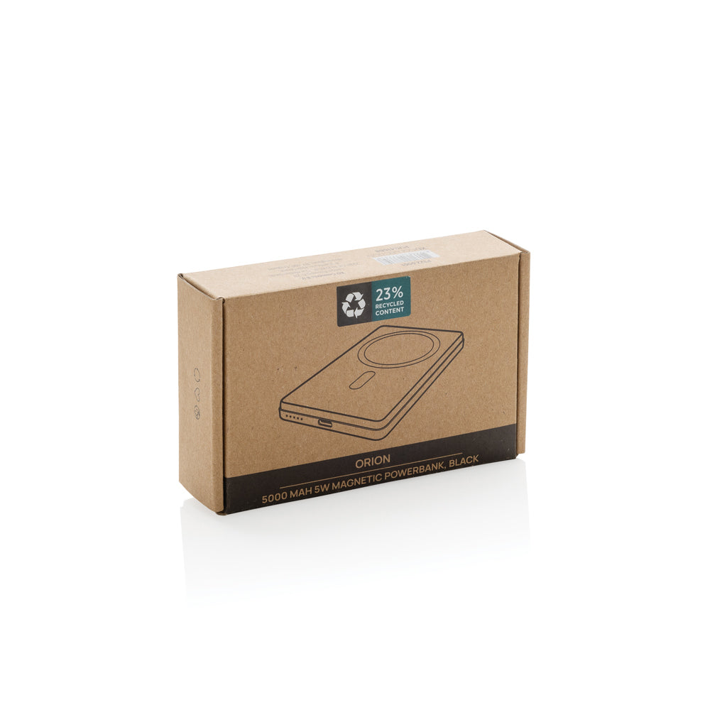 Orion RCS recycled aluminium 5000 mah 5W magnetic powerbank