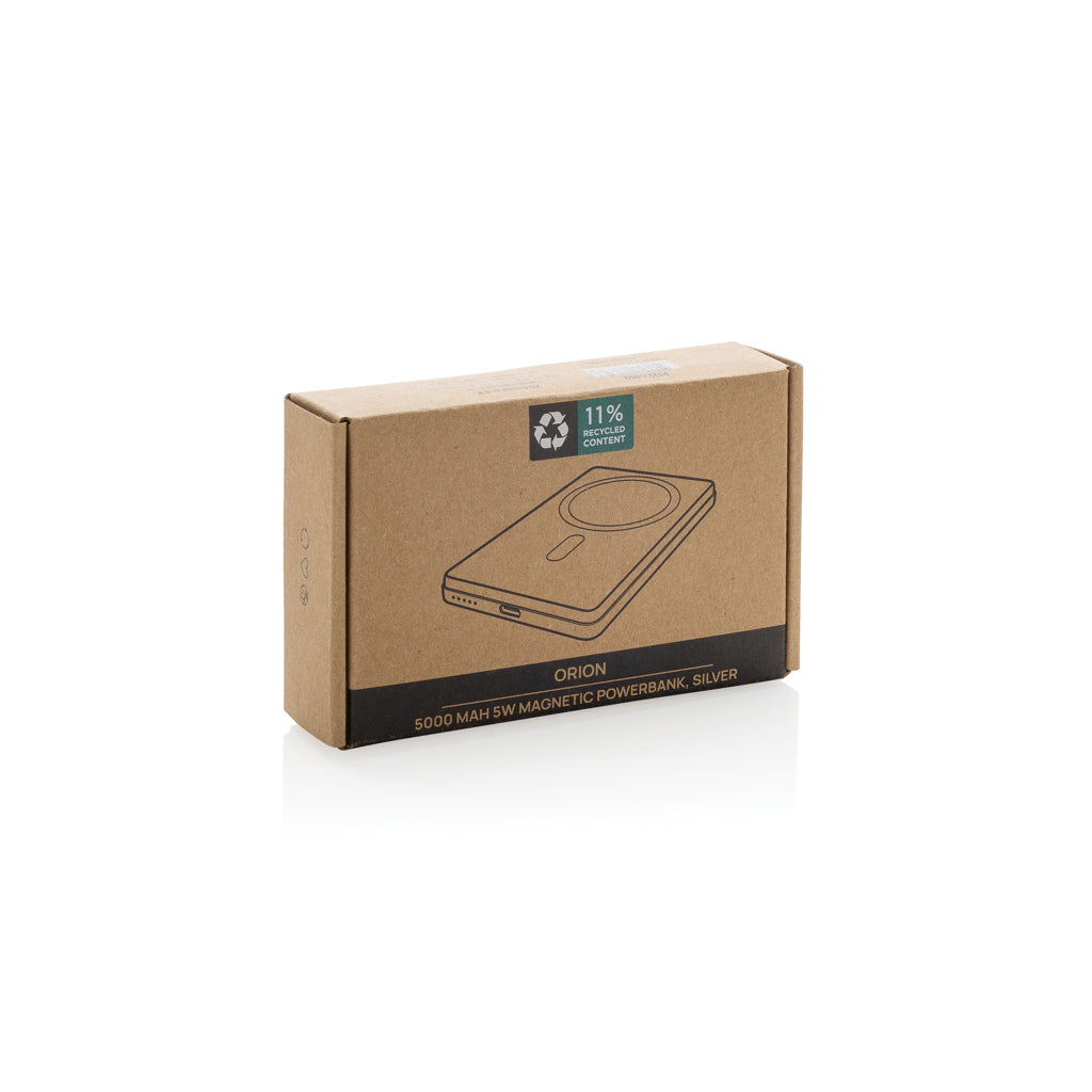 Orion RCS recycled aluminium 5000 mah 5W magnetic powerbank