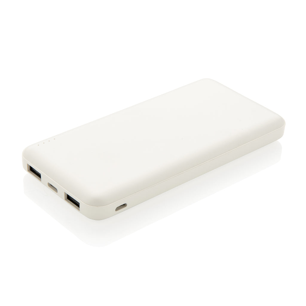 High Density 10.000 mAh Pocket Powerbank - white, ABS