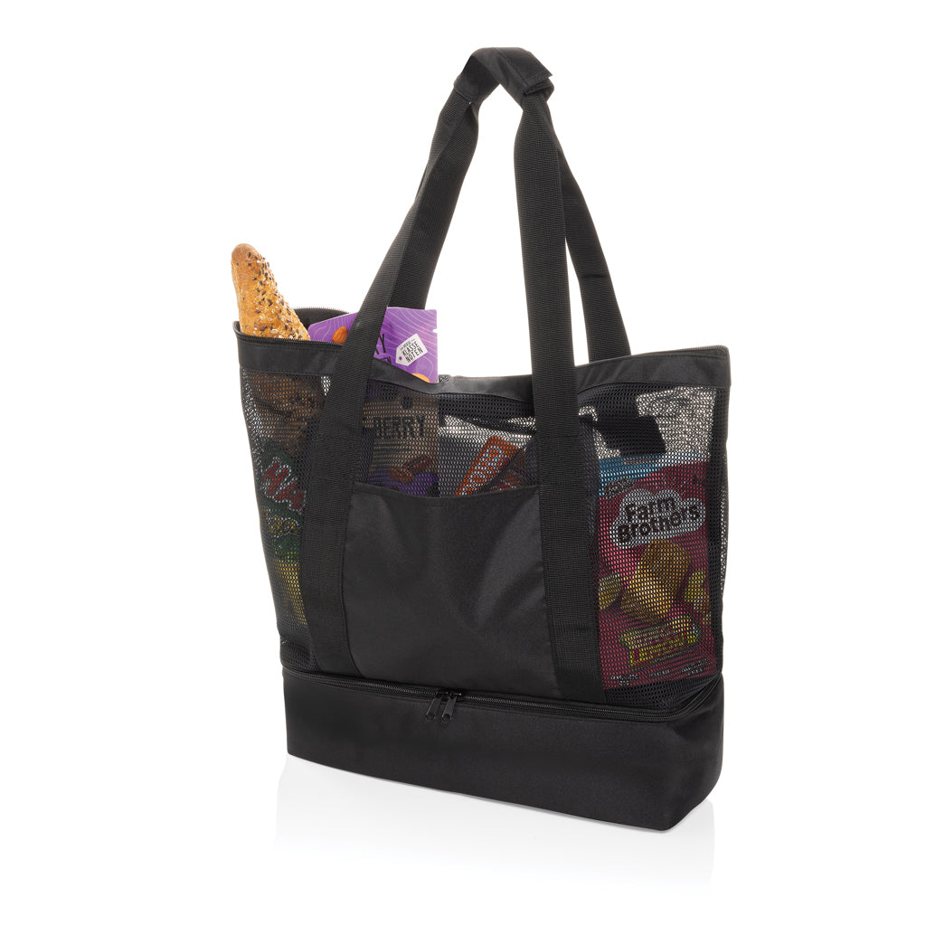 Iqlo Aware™ RPET 2-in-1 cooler tote - black, rPET,Polyethylene vinyl acetate