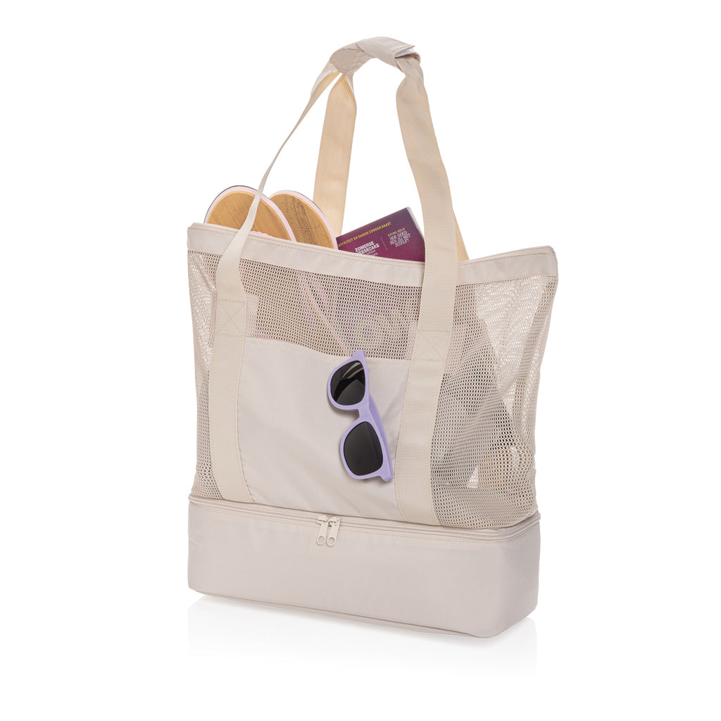 Iqlo Aware™ RPET 2-in-1 cooler tote - beige, rPET,Polyethylene vinyl acetate