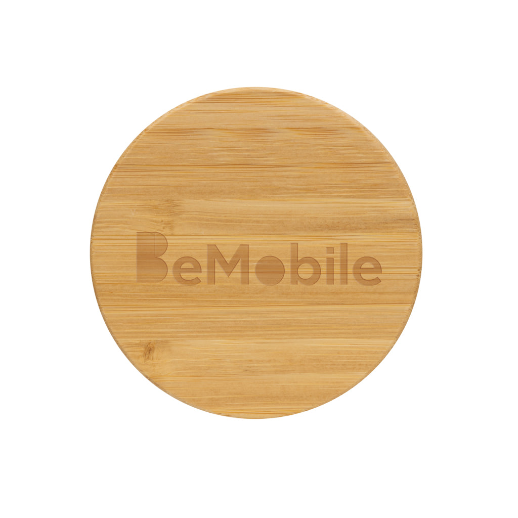 GRS certified recycled PP mug with bamboo lid