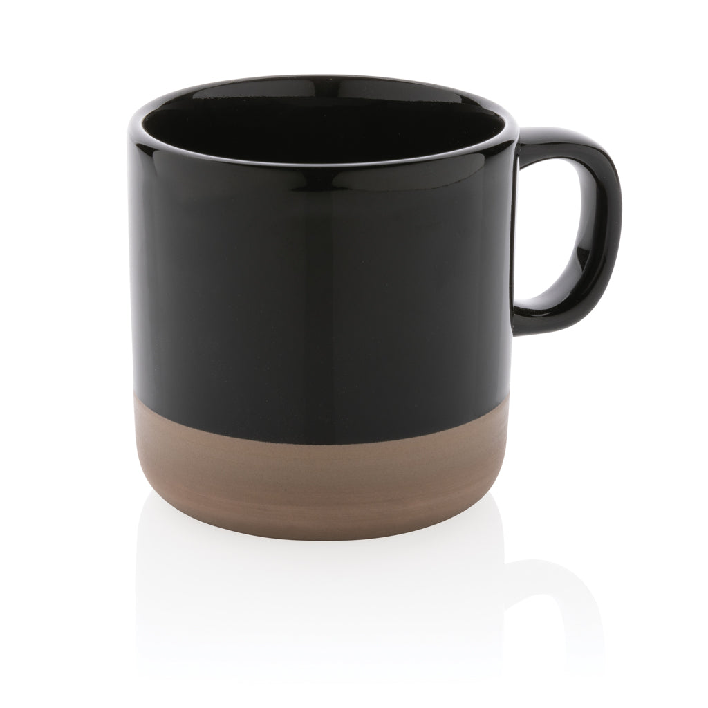 Glazed ceramic mug 360ml - black, Ceramic