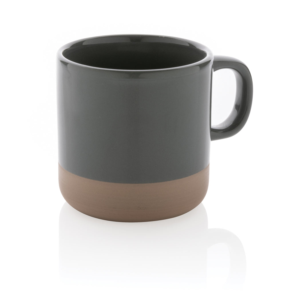 Glazed ceramic mug 360ml - grey, Ceramic