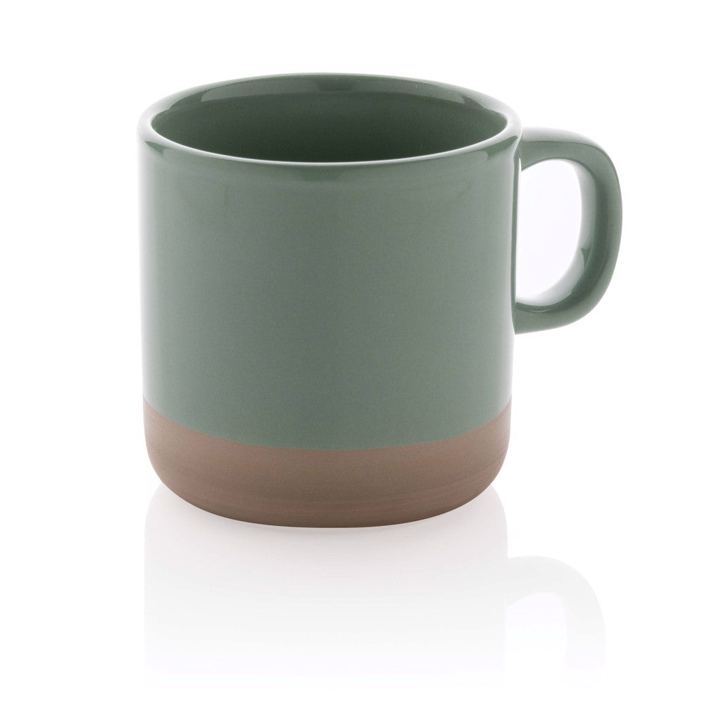 Glazed ceramic mug 360ml - green, Ceramic