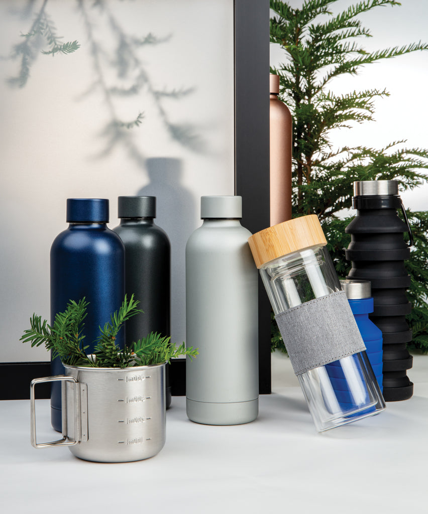 Impact double wall borosilicate glass bottle