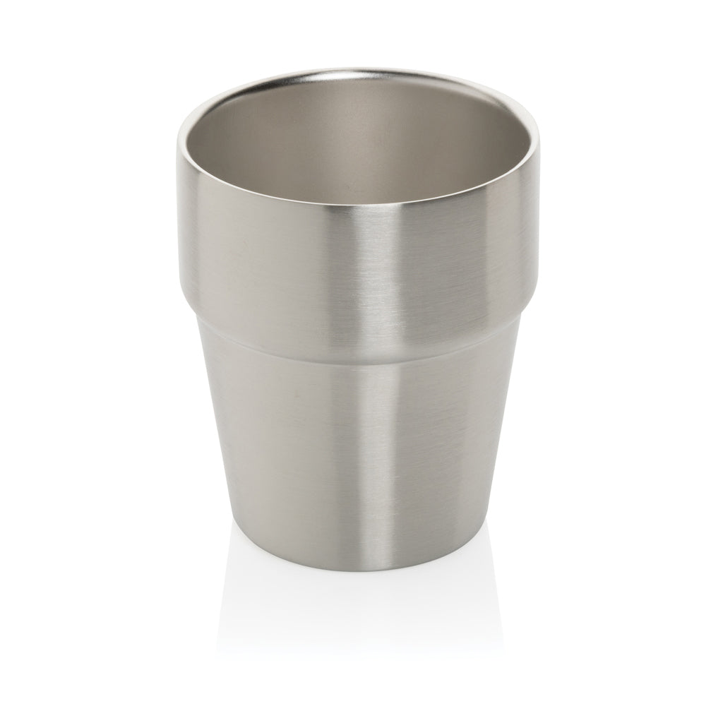 Clark RCS double wall coffee cup 300ML - silver, Recycled Stainless steel