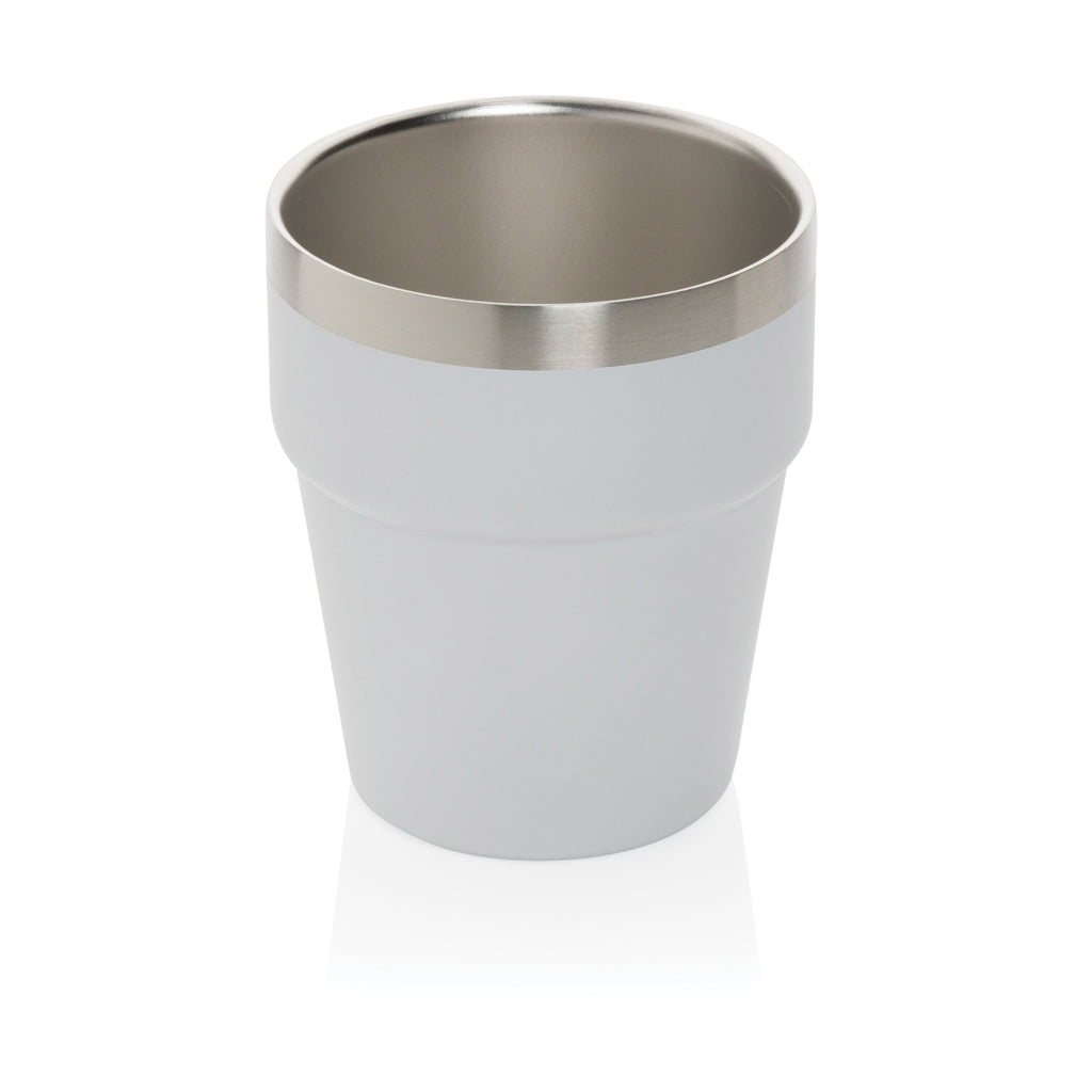 Clark RCS double wall coffee cup 300ML - white, Recycled Stainless steel