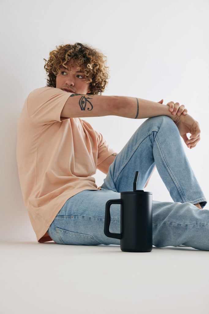 Cube RCS certified recycled steel mug 800ml