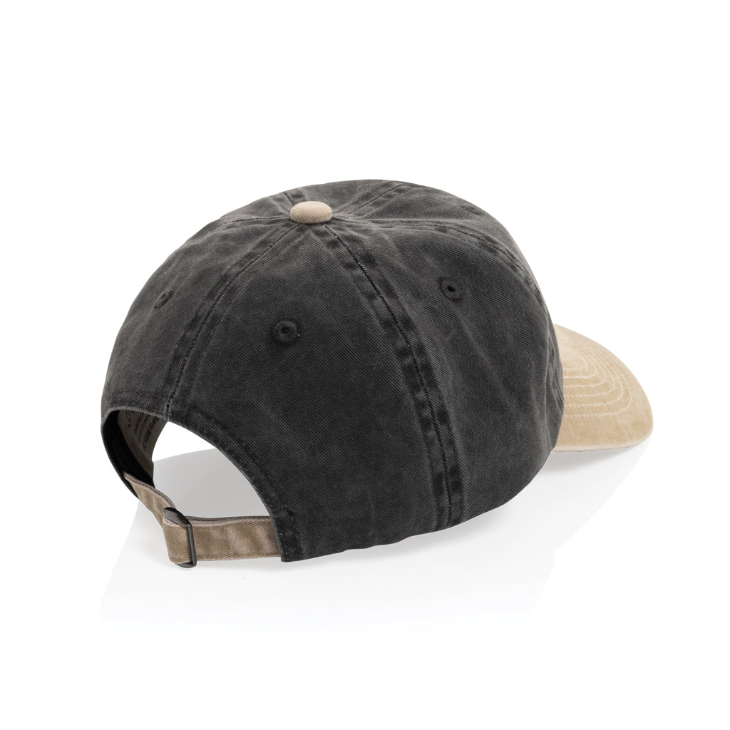 BEAU AWARE™ Washed 6 panel 270gsm cotton twill two tone cap