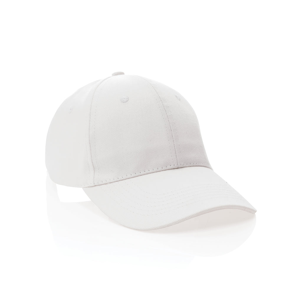 Impact 6 panel 280gr Recycled cotton cap with AWARE™ tracer - white, Recycled cotton