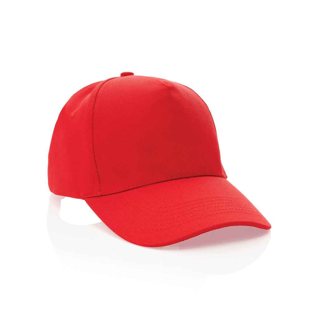 Impact 5panel 280gr Recycled cotton cap with AWARE™ tracer - red, Recycled cotton