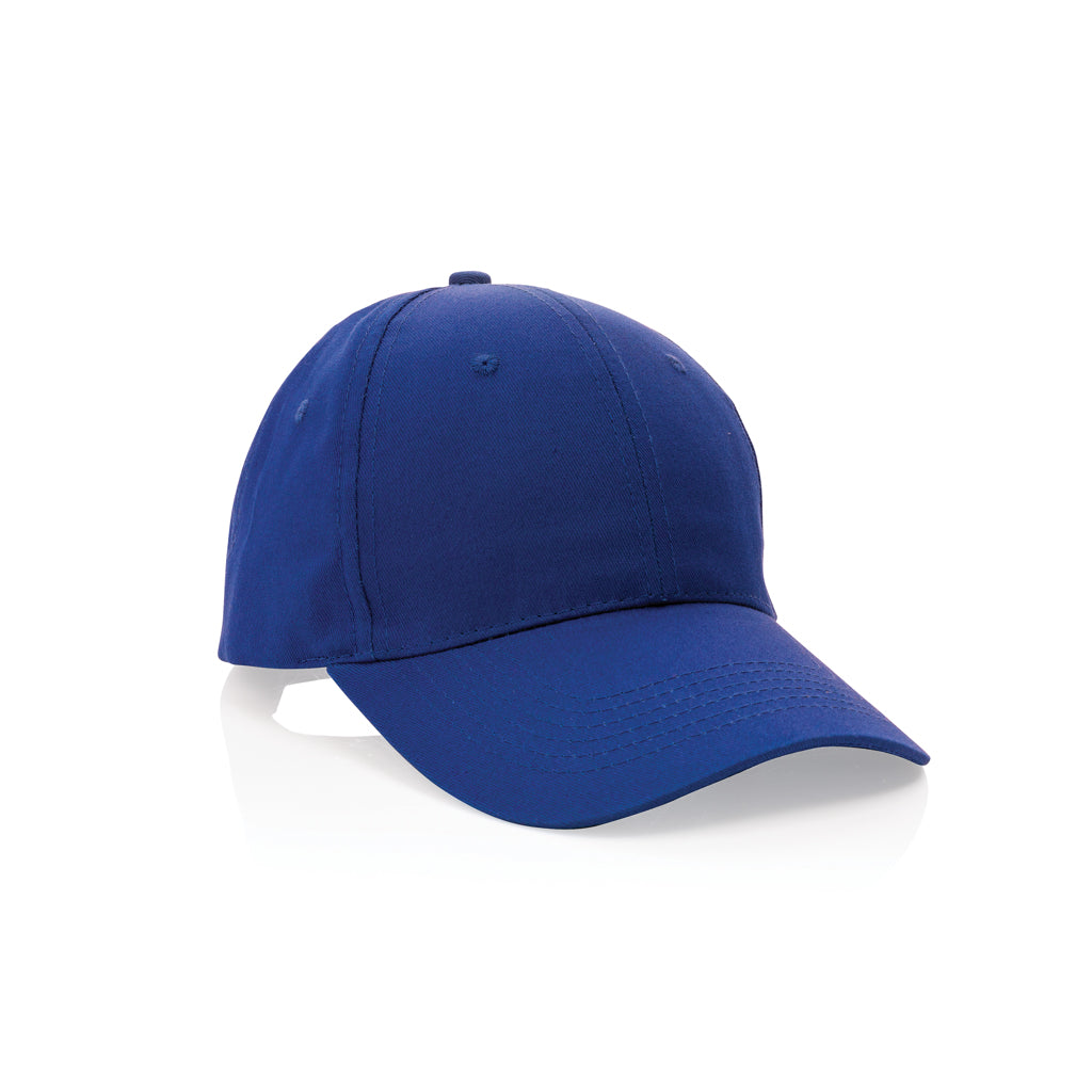 Impact 6 panel 190gr Recycled cotton cap with AWARE™ tracer - blue, Recycled cotton