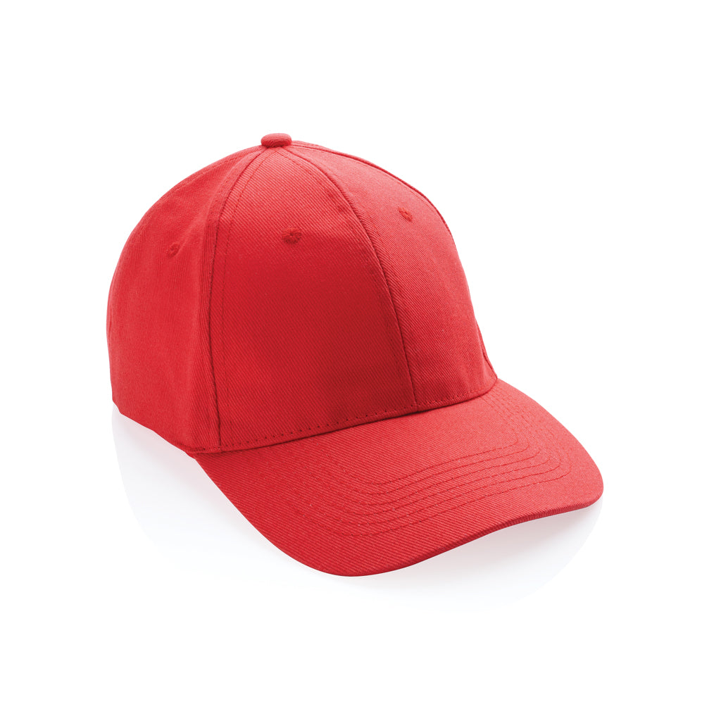 Impact 6 panel 280gr Recycled cotton cap with AWARE™ tracer - luscious red, Recycled cotton