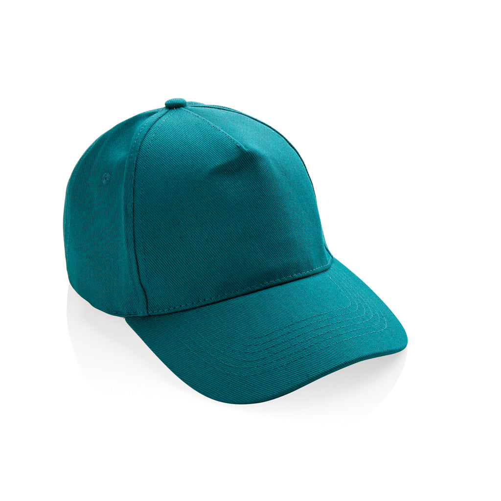 Impact 5panel 280gr Recycled cotton cap with AWARE™ tracer - verdigris, Recycled cotton